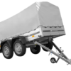 KIPP UNITRAILER 264/2 Doppelachsanhänger mit Stützrad, Überrollbügel und grauer Plane